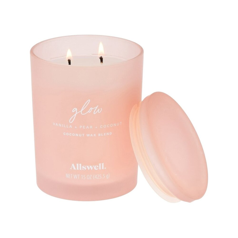 Glow (Vanilla + Pear + Coconut) Scented 2-Wick 15oz Spa Jar Candle